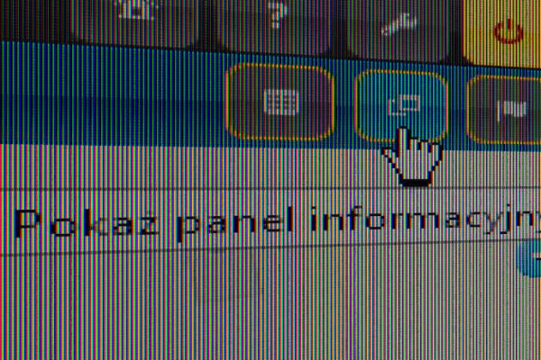 Zrzut ekranu z przyciskiem Panelu informacyjnego